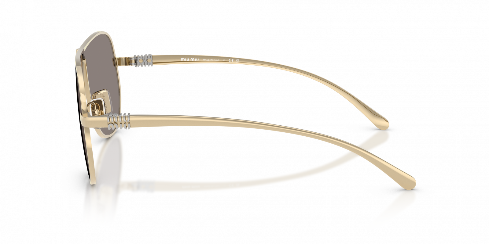 MU A56S Miu Miu ذهبي شاحب/رمادي داكن