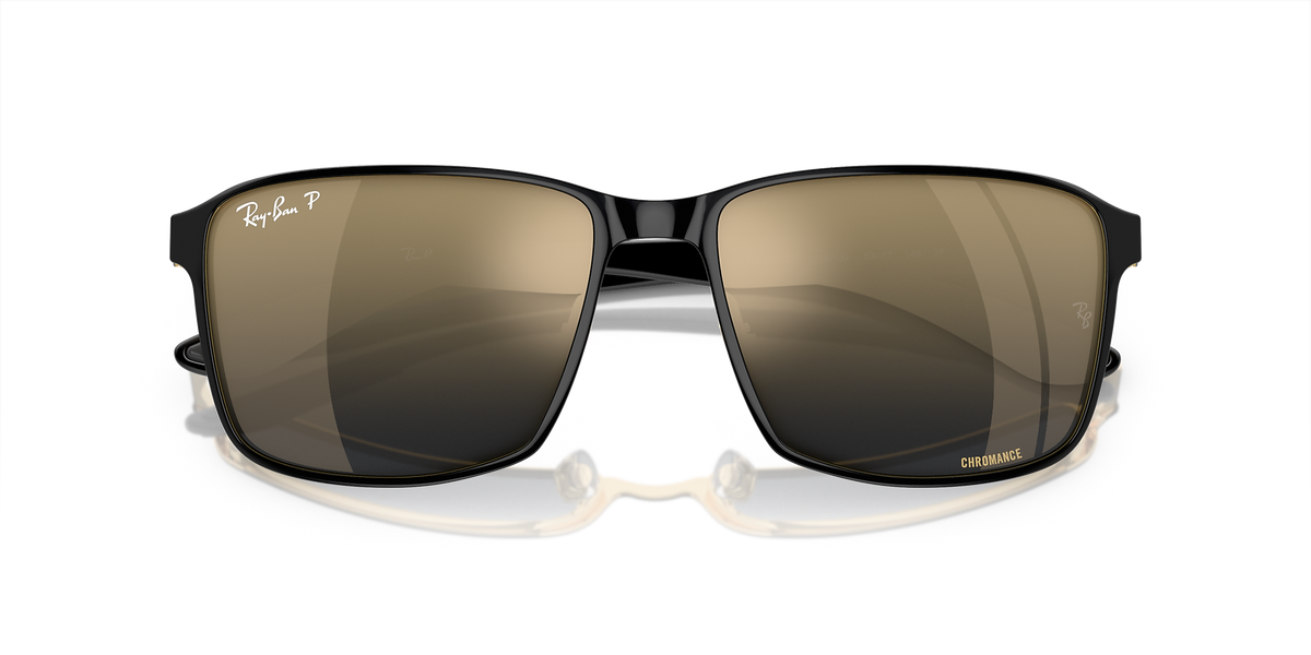 RB3721CH Ray-Ban Black on Gold/Blue/Gold XXL